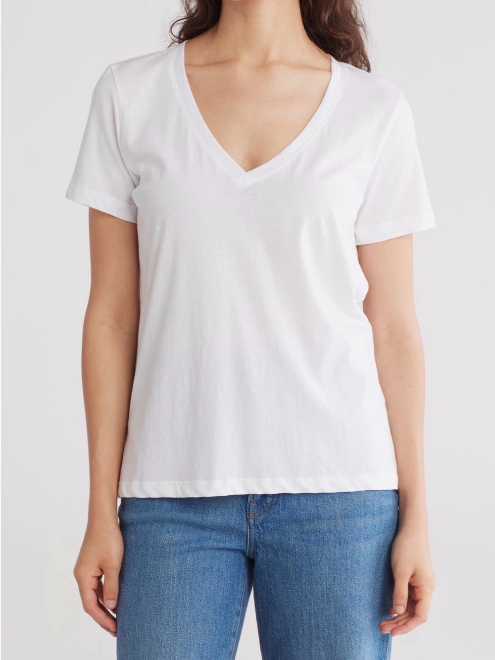 Madewell 100% cotton White V-Neck Short Sleeve Tee.  New in package. Size L